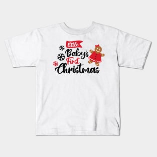 little babys first christmas - Girls Kids T-Shirt